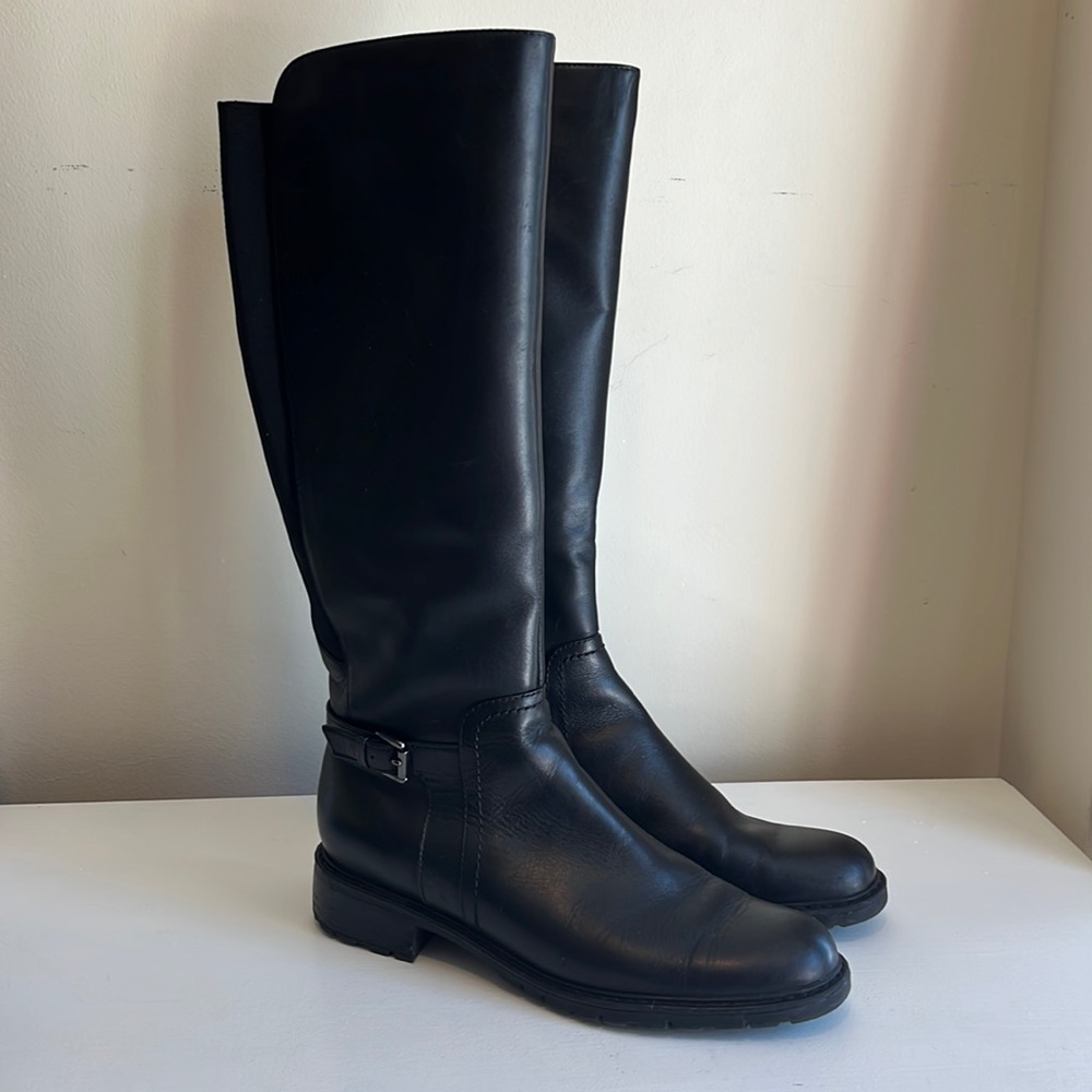 Blondo Evie Black Leather Riding Boots Size 7.5 - Picture 4 of 15